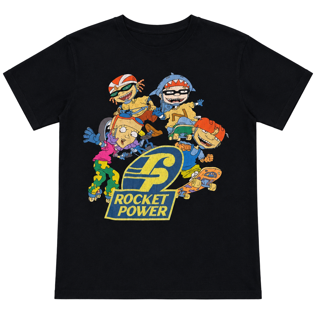 Nickelodeon Rocket Power Graphic T-Shirt Size S Black Cartoon 1