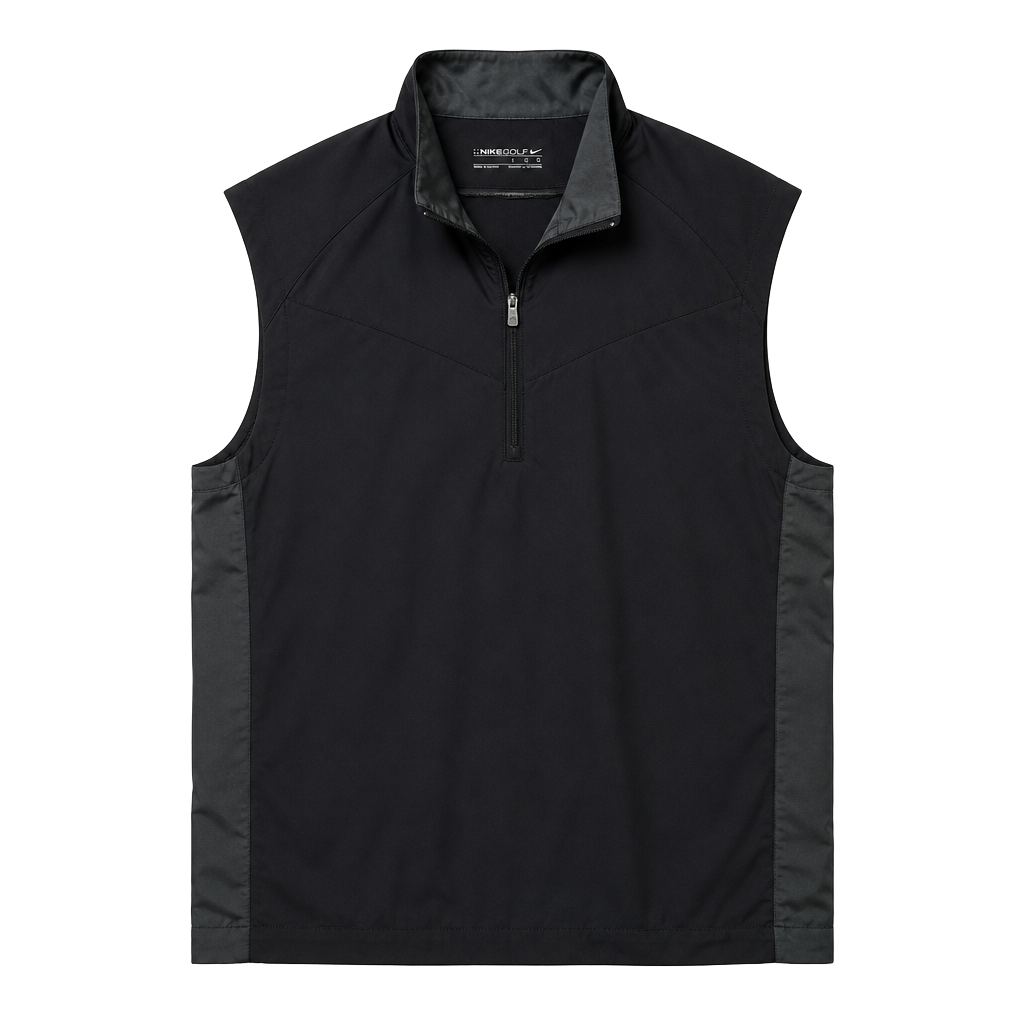 Nike Golf Men's Black Quarter-Zip Sleeveless Wind Vest NWT! 1