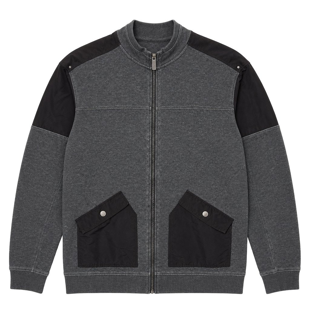 Calvin Klein Men's Full-Zip Contrast Panel Sweatshirt Jacket 1