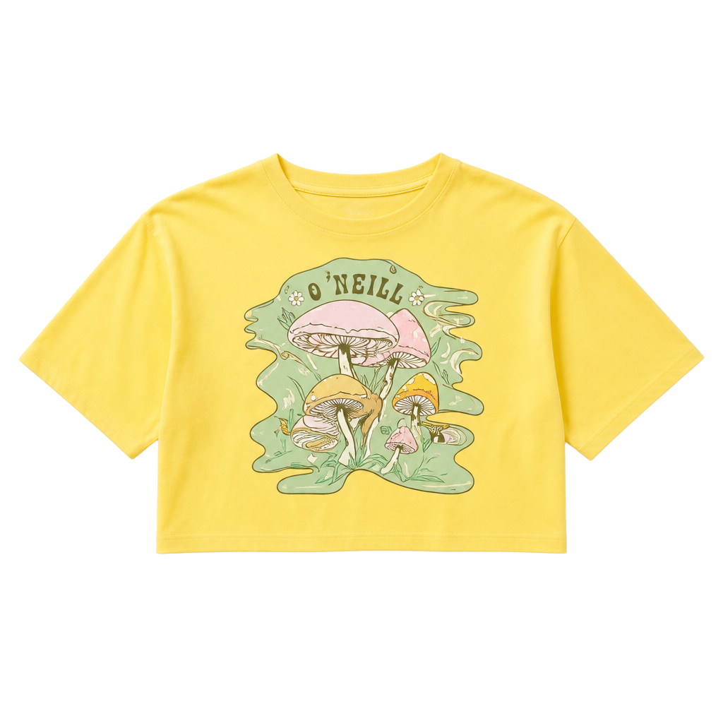 O'Neill Women's Little Wings Mushroom Graphic Boxy Crop T-Shirt 1