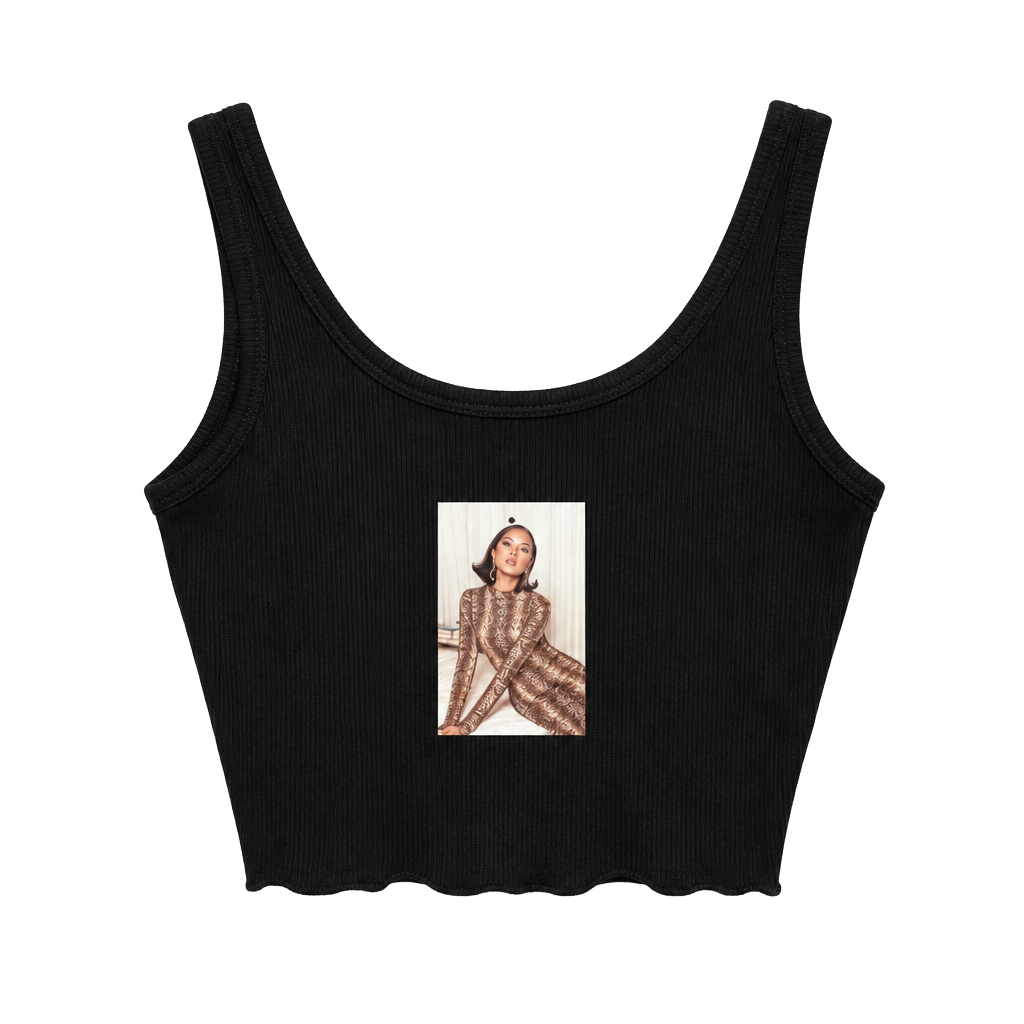 Naked Wardrobe Ribbed Crop Tank Top Black 1
