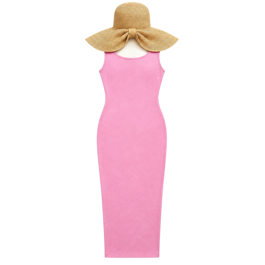 Naked Wardrobe Midi Dress Size 2x Pink Square Neck Bodycon 1