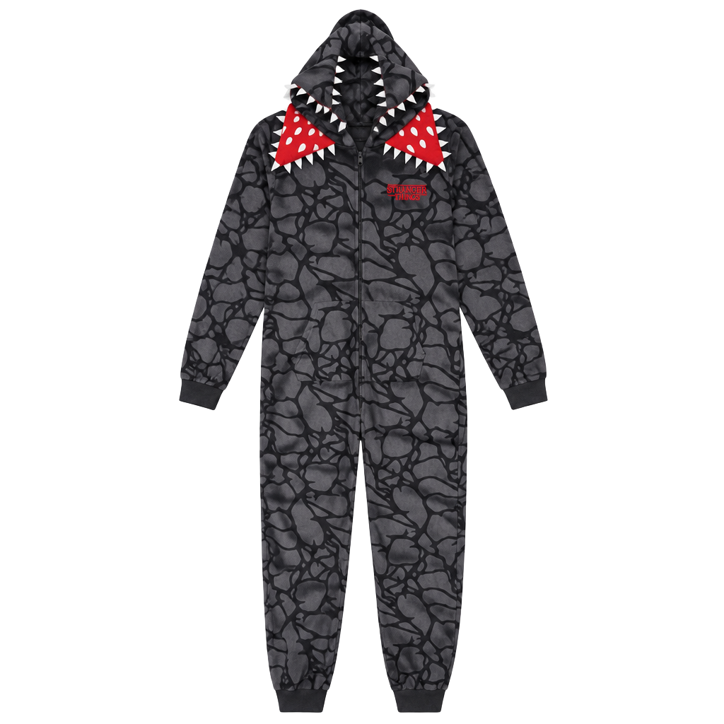 Stranger Things Demogorgon Onesie Size L Fleece Hooded Jumpsuit Costume 1