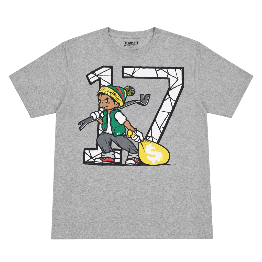 Trukfit Graphic T-Shirt Size M Grey 17 Money Bag 1