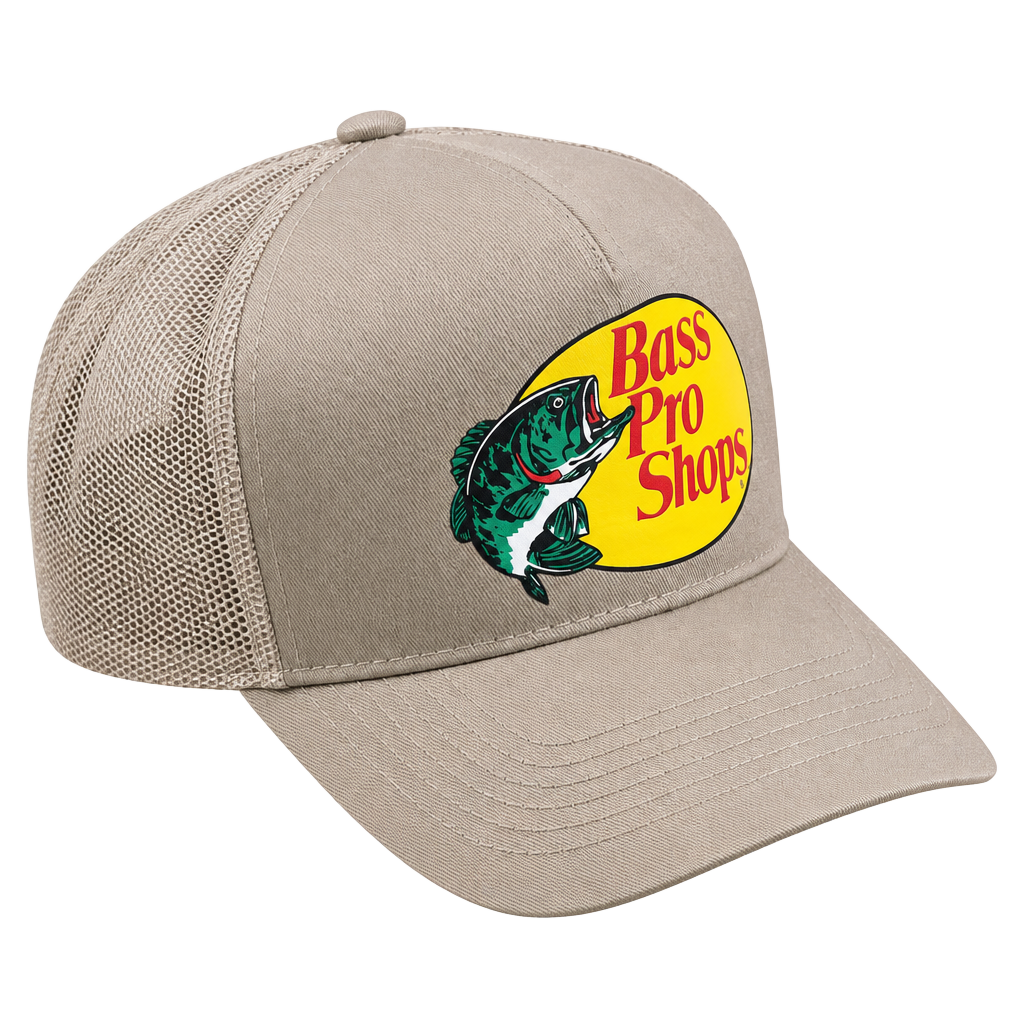 Bass Pro Shops Trucker Hat Snapback Cap Tan 1