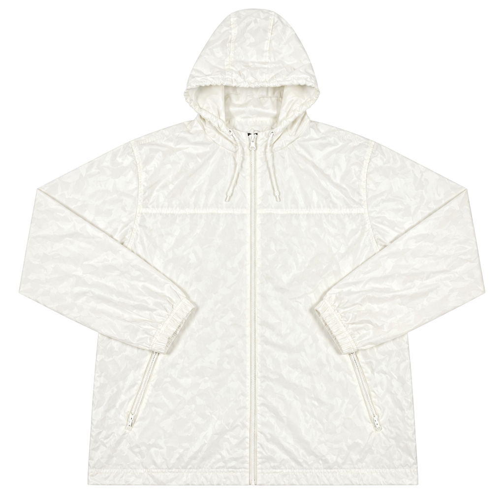Foot Locker Windbreaker Jacket Size 2X-Large White Full Zip Hooded 1