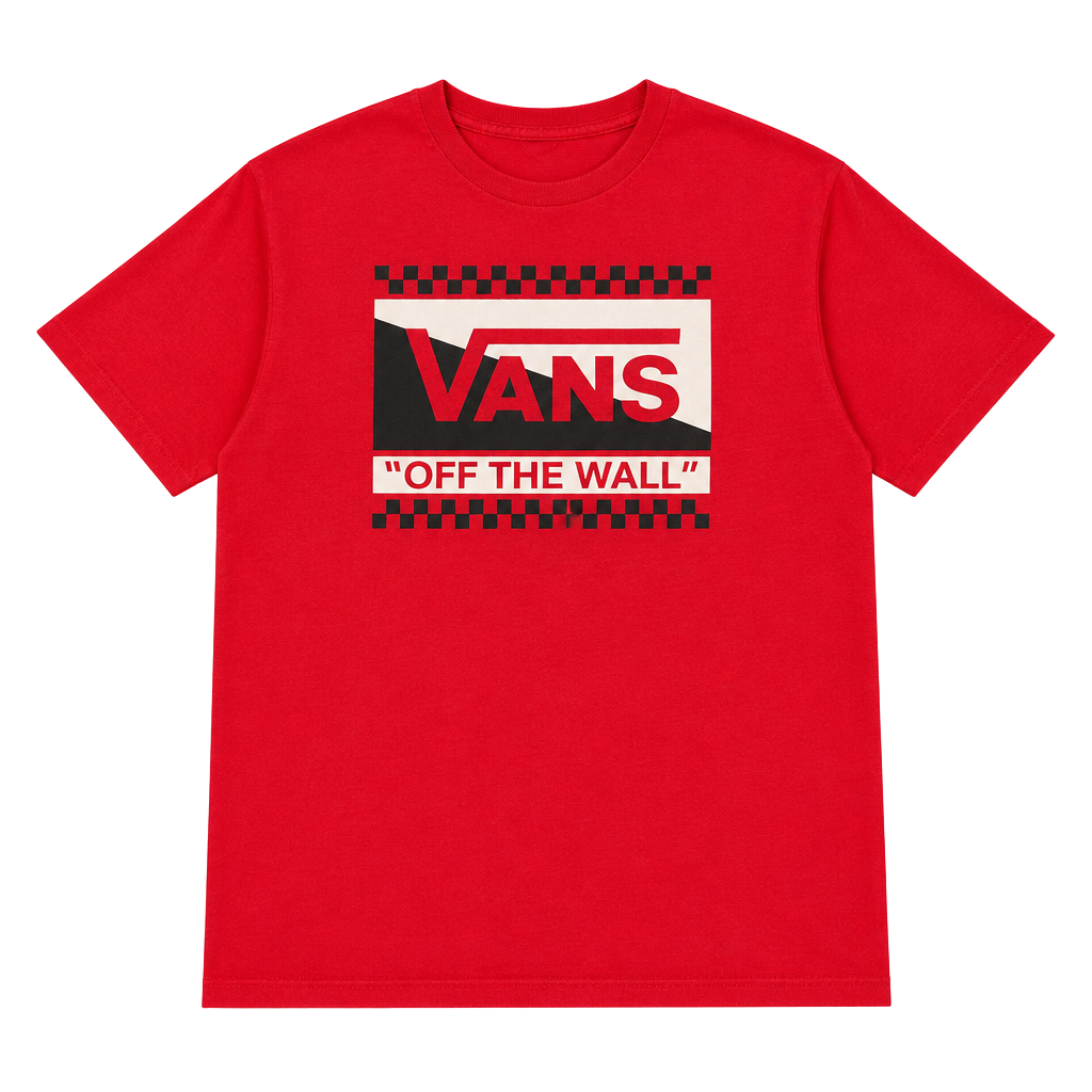 Vans Graphic T-Shirt Red Off The Wall Logo 1