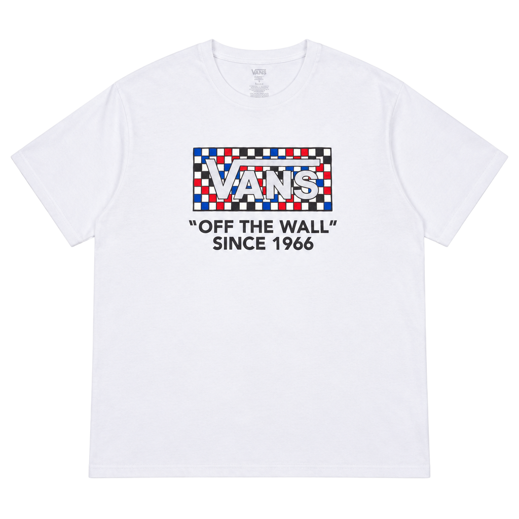 Vans Off the Wall T-Shirt Size XL Blue Checkerboard Graphic Skate 1