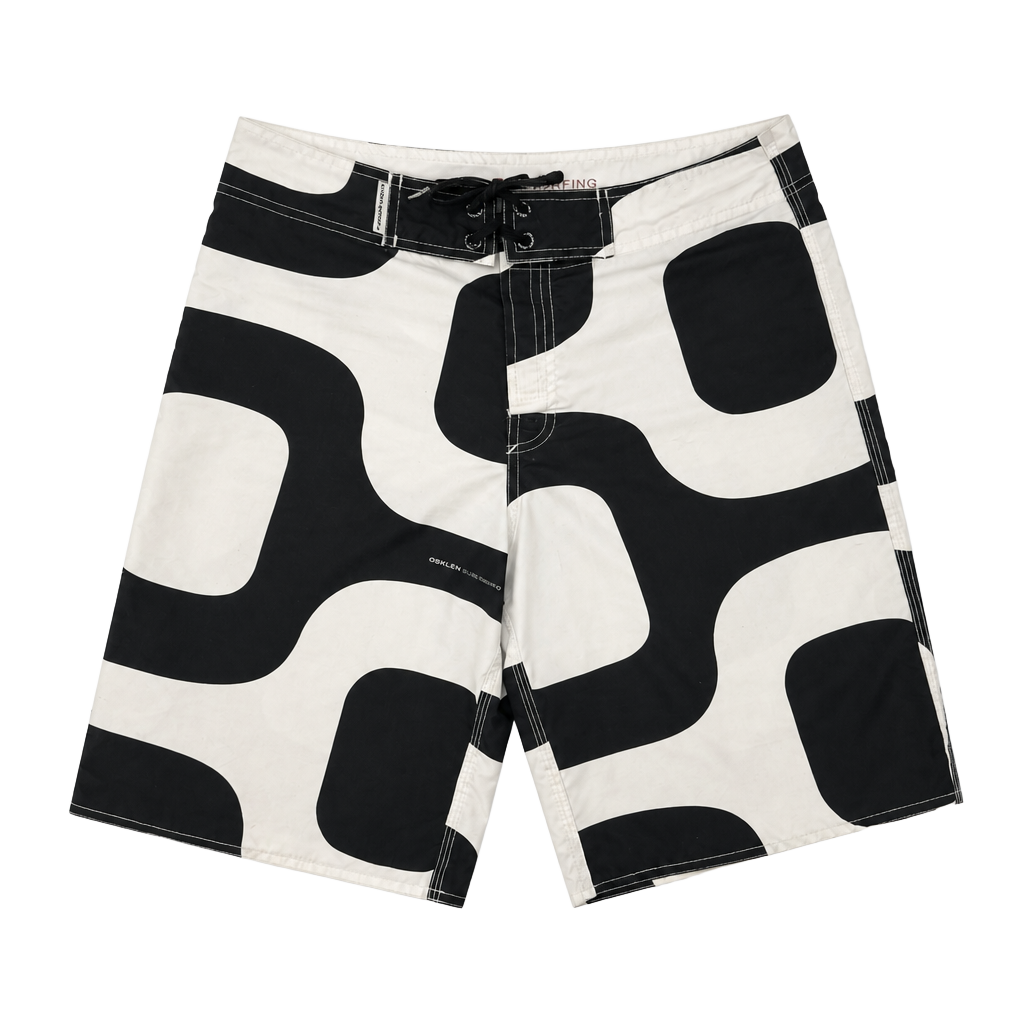 Osklen Surfing Calçadão Boardshorts Black White 1