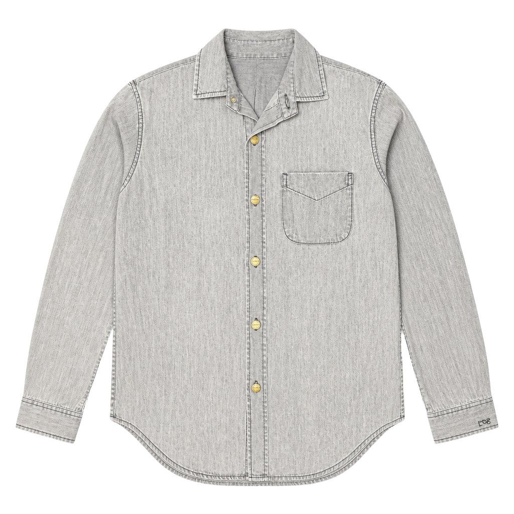 Current/Elliott The Prep School Gray Denim Button Up Shirt 1