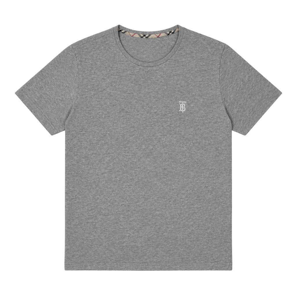 Burberry Logo T-Shirt Size M Grey Cotton Short Sleeve 1