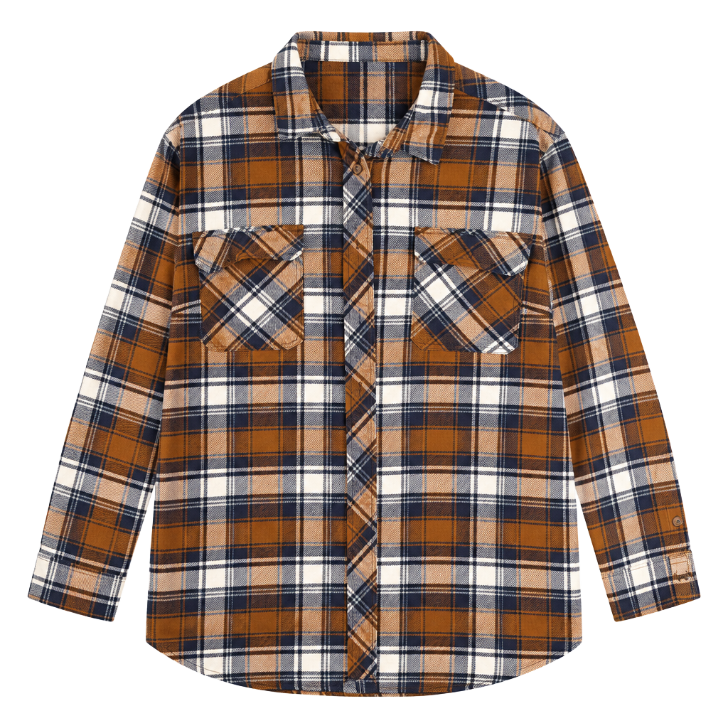 Duluth Trading Co Folklore Flannel Shirt Size 4X Brown Plaid Long Sle 1