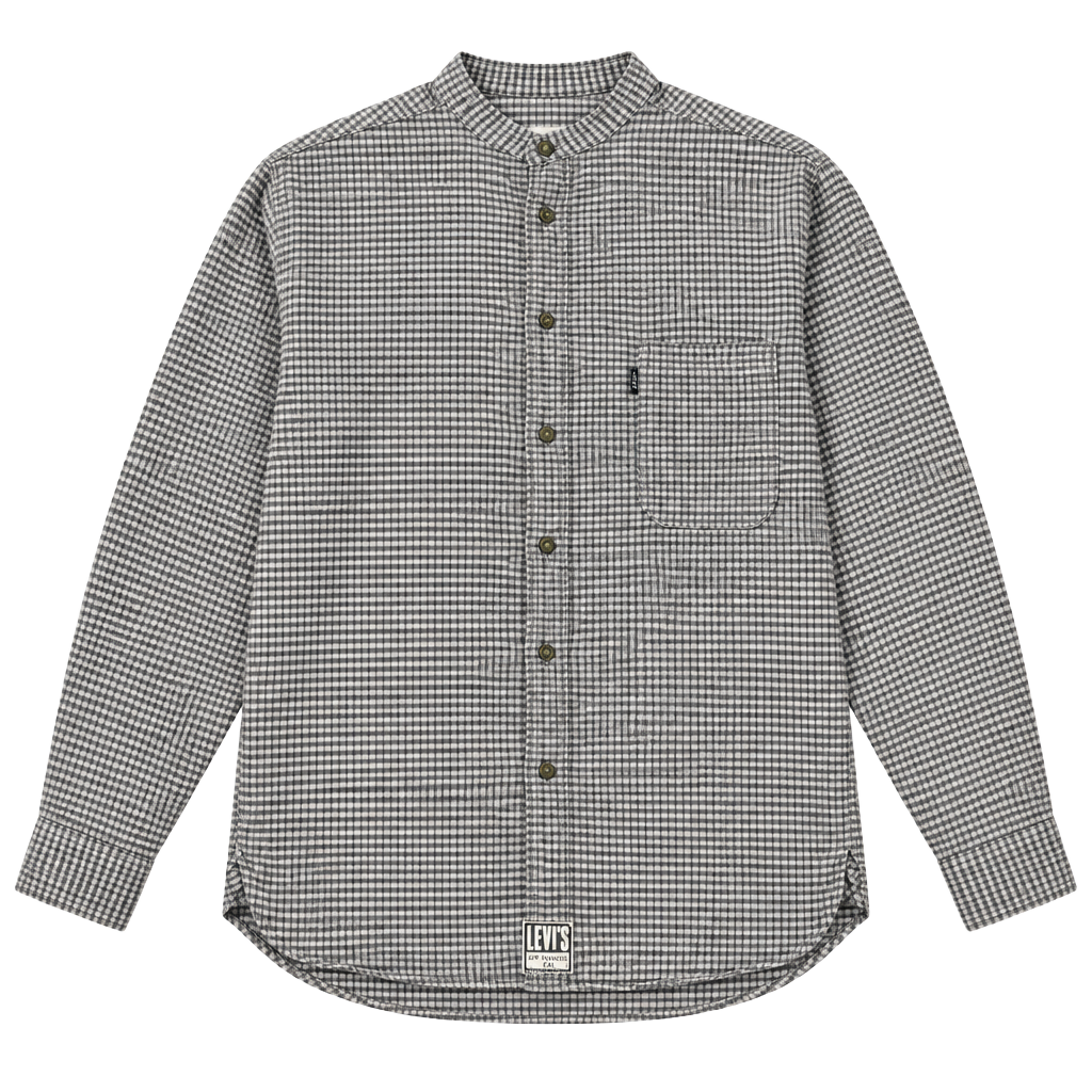 Levi's Plaid Button Down Shirt Size XL Gray Long Sleeve Band Collar
Western 1
