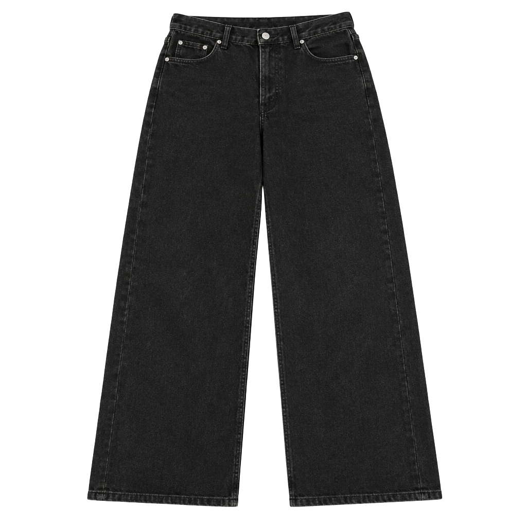 Wray Black Wide Leg Denim Jeans Size 12
Grunge 1
