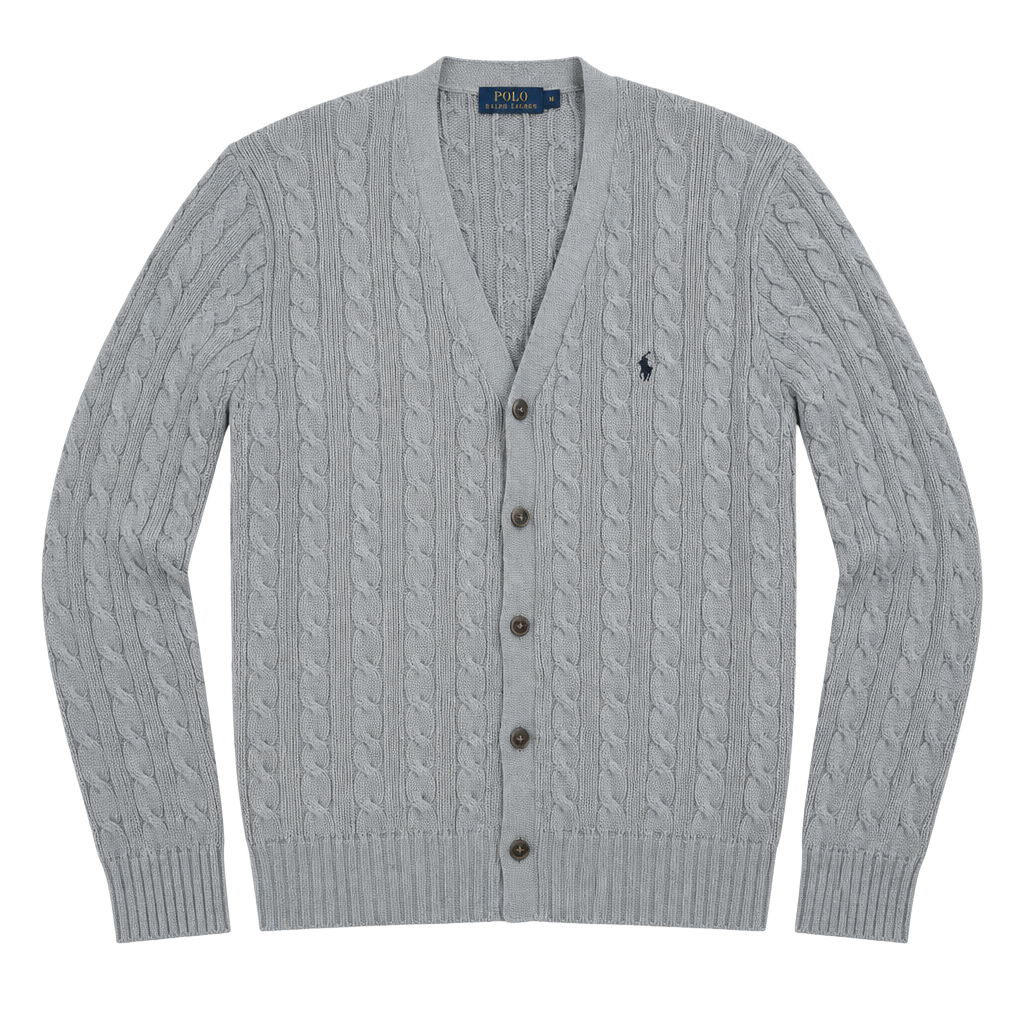 Polo Ralph Lauren Cable Knit Cotton Cardigan Sweater Size XL Blue 1