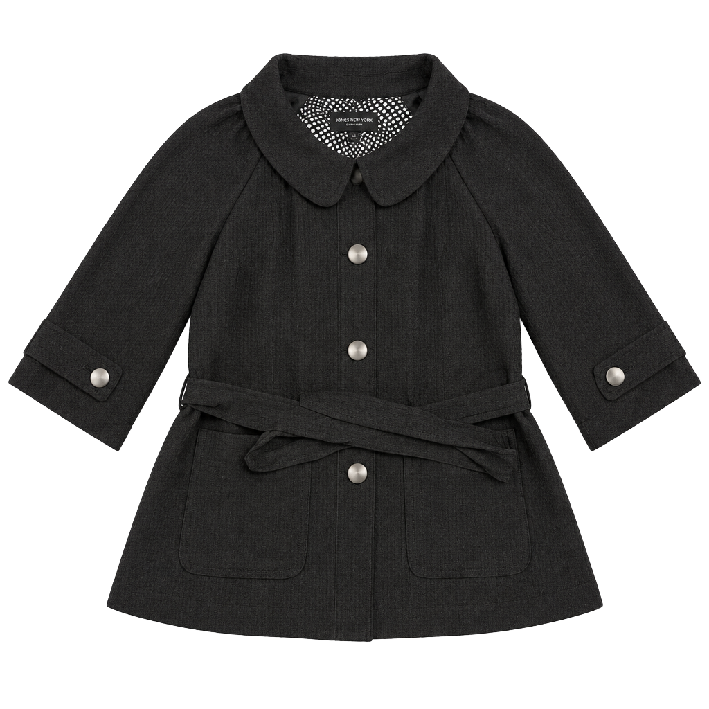 Lane Bryant Belted Jacket Size 18 Black Textured Polka Dot Lining
Pea coat
Fall 1