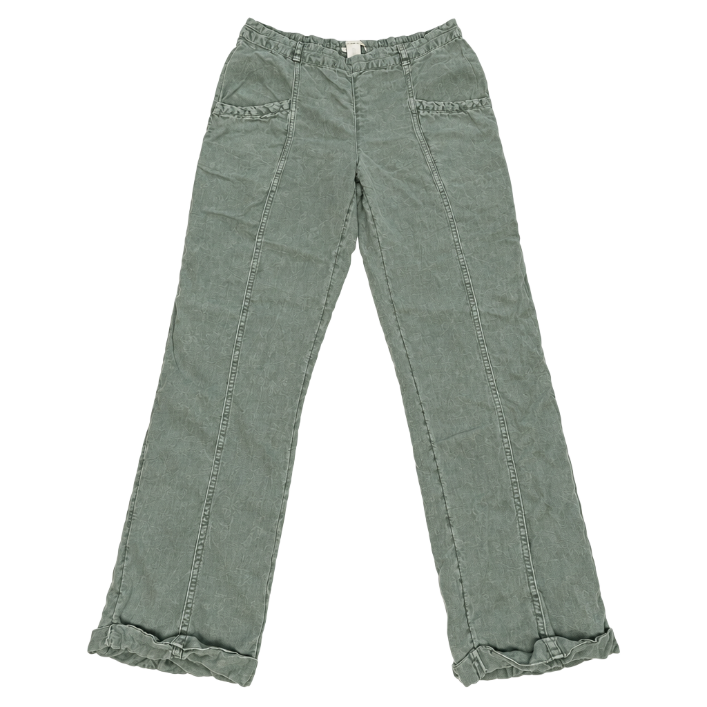 Splendid C&C California Utility Pants Size M Green Linen Lyocell Casual 1