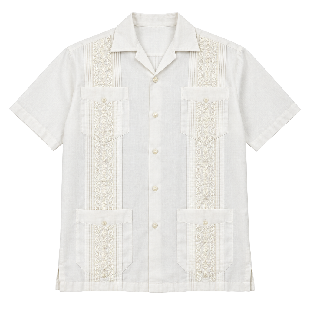 Size L White Embroidered Short Sleeve Button Up
Event
Party
Wedding
Pockets 1