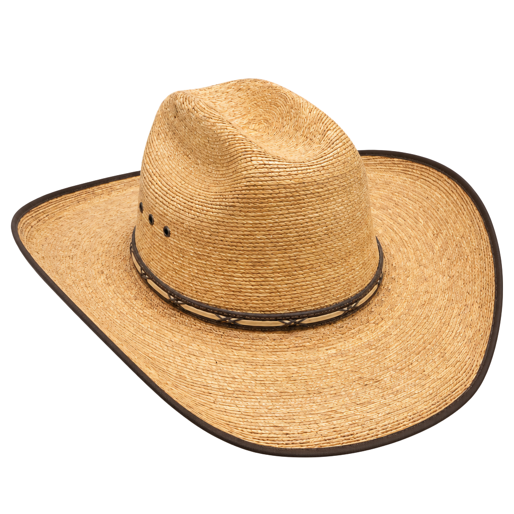 Straw Cowboy Hat Size 62 7 3/4 Brown Western 1