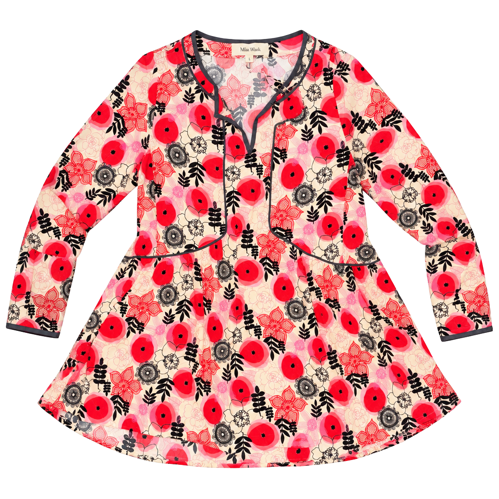 Matilda Jane Mistletoe Magic Tunic Size S Red Floral 1