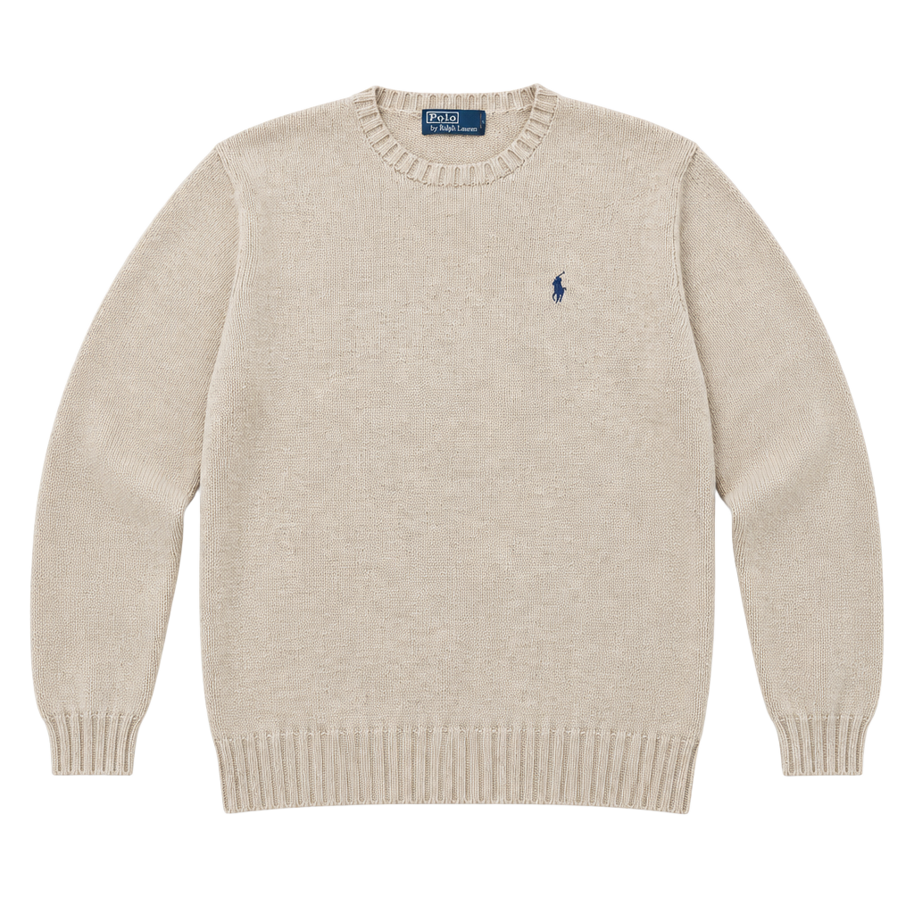 Polo By Ralph Lauren Crewneck Sweater XL Tan Cotton 1