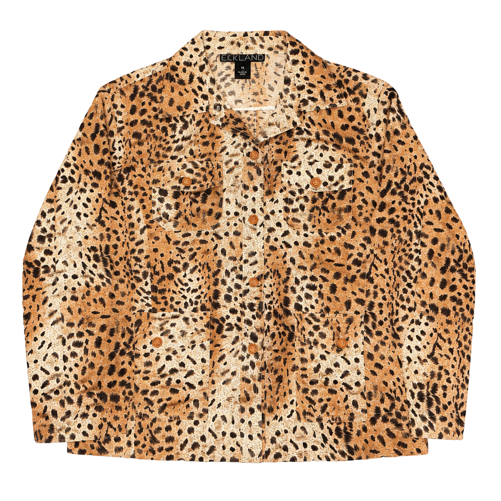Silkland Leopard Silk Shirt Size S 1