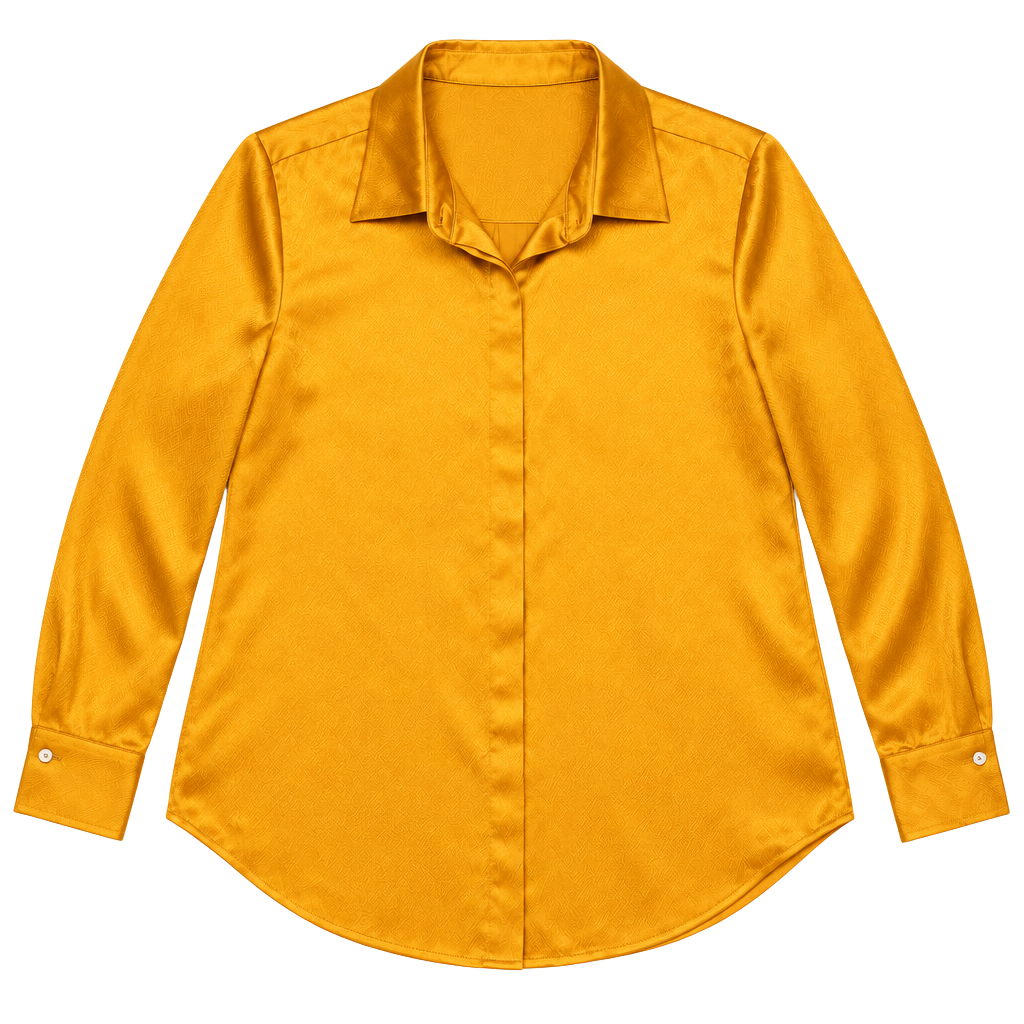 Scotch & Soda Classics 100% Silk Blouse Size S Golden Orange Long Sleeve Shirt 1