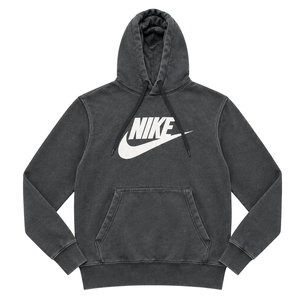 Nike Swoosh Logo Hoodie Size S Black Cotton Blend Pre-Owned 1