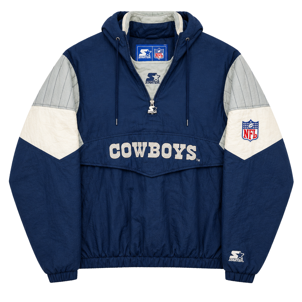 Starter Dallas Cowboys Anorak Jacket Size XL Blue NFL Pullover 1