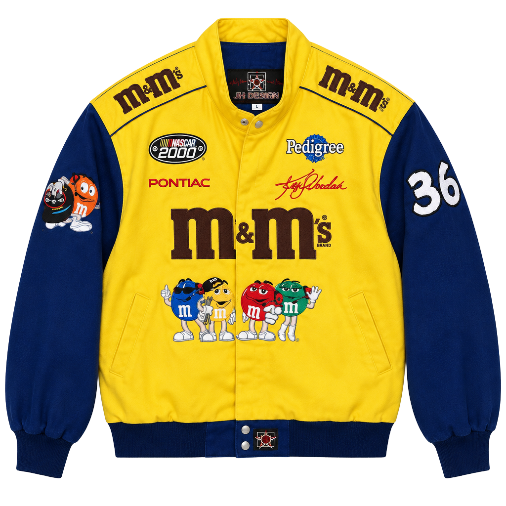 JH Design NASCAR 2000 M&M's Racing Jacket Size L Ken Schrader 1