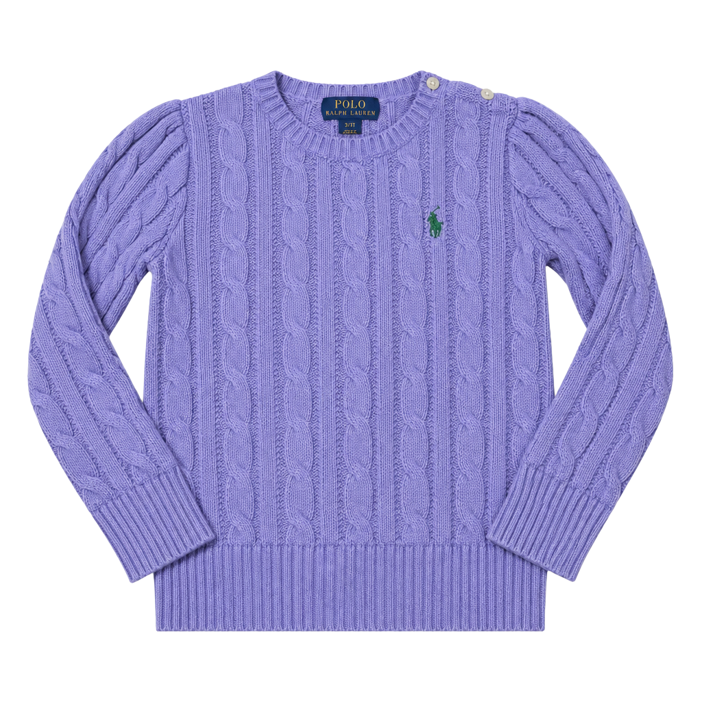 Polo Ralph Lauren Cable Knit Sweater Size 3/3T Purple 1