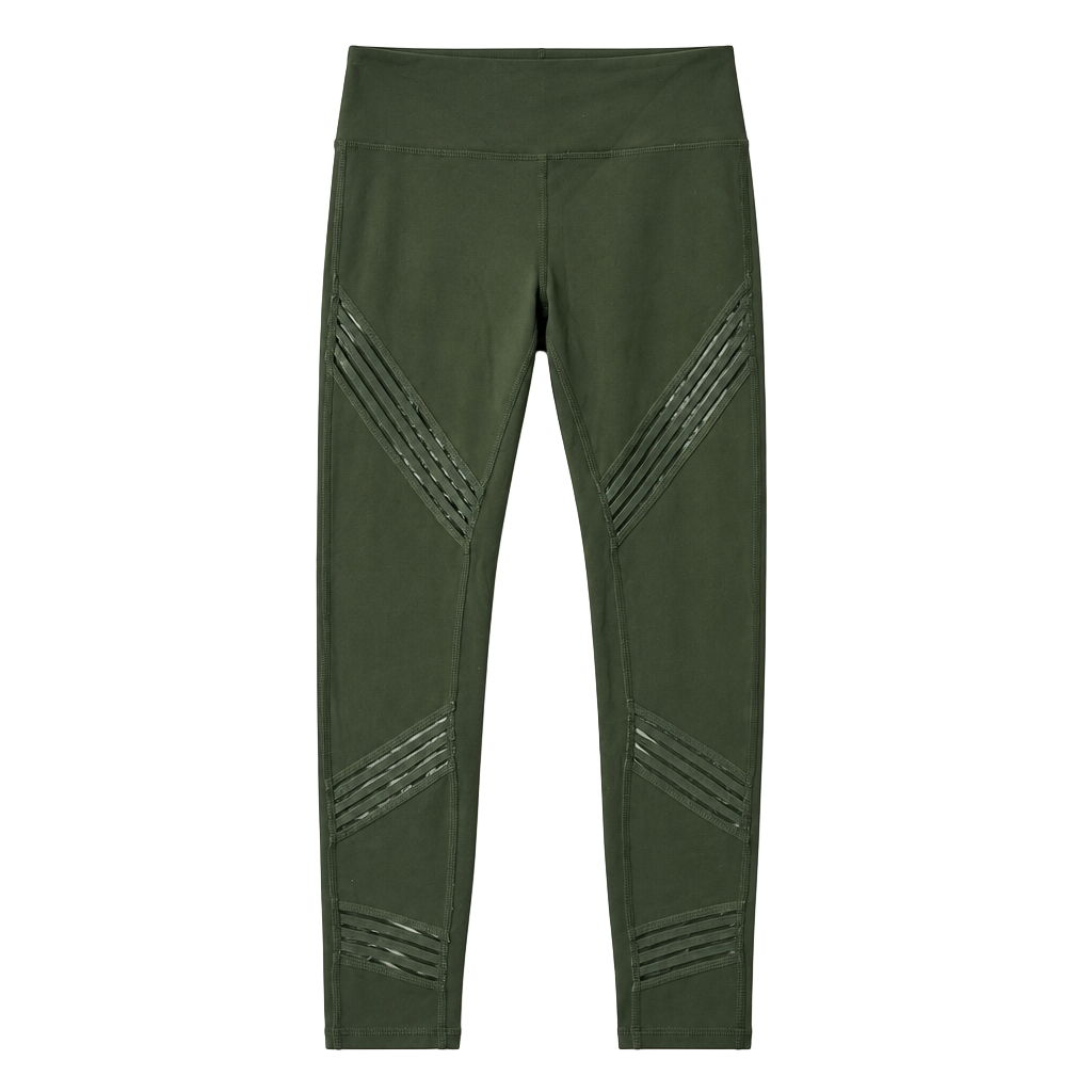 Alo Yoga Women's High-Waist Mesh Detail Moto Leggings in Hunter Green 1