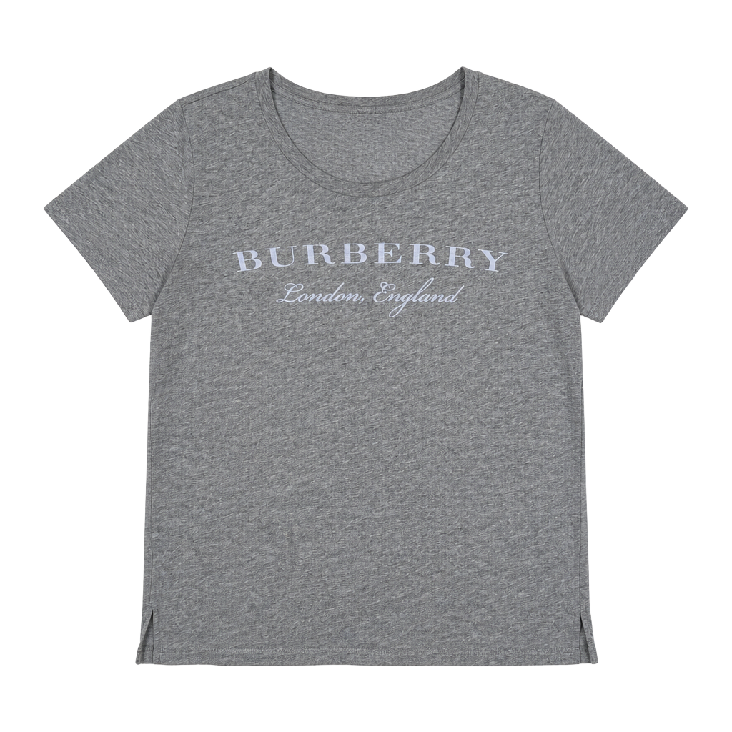 Burberry London England Gray Logo Print T-Shirt 1
