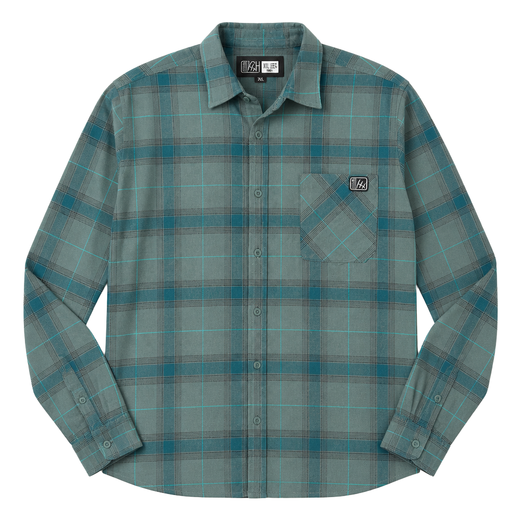 Fintech The Woodsman Midweight Flannel Shirt Mallard Green XXL 1