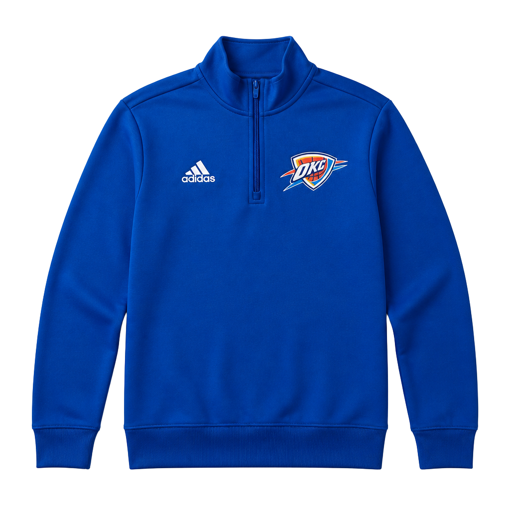 Adidas Women's Oklahoma City Thunder Quarter Zip Pullover Size S Blue 1