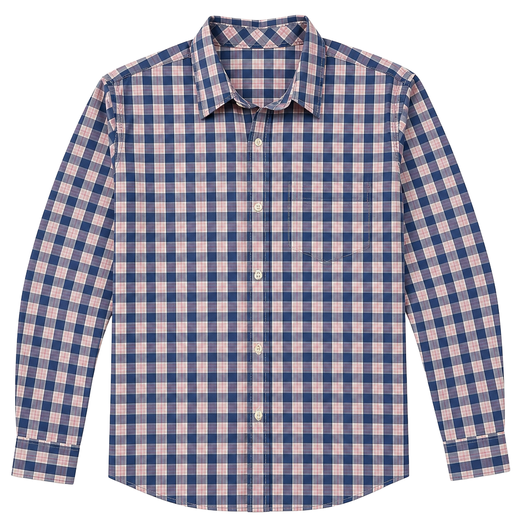 Gap Lived-In Blue and Pink Plaid Button Up Shirt 1