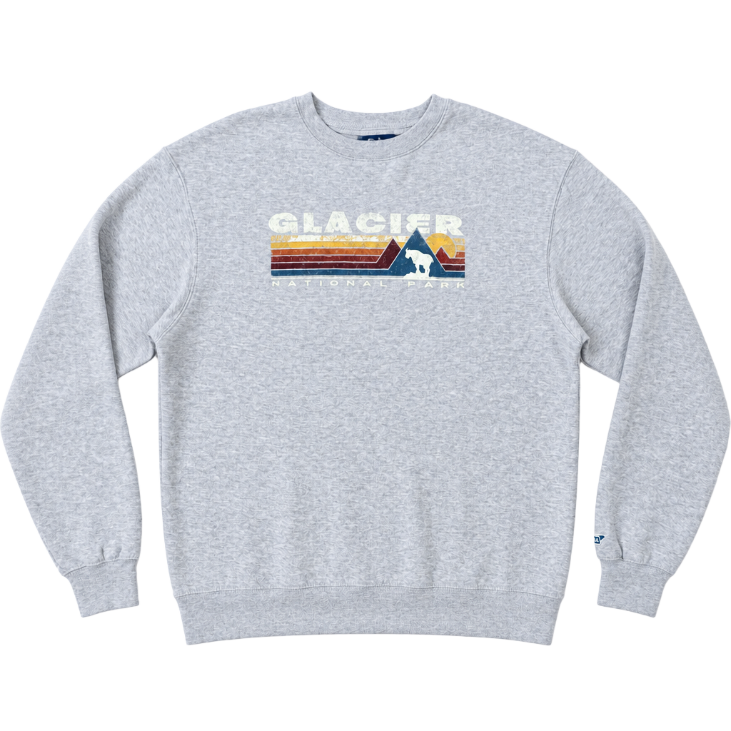 Vtg Y2K Blue 84 Glacier National Park Graphic Crewneck Sweatshirt Size Large 1