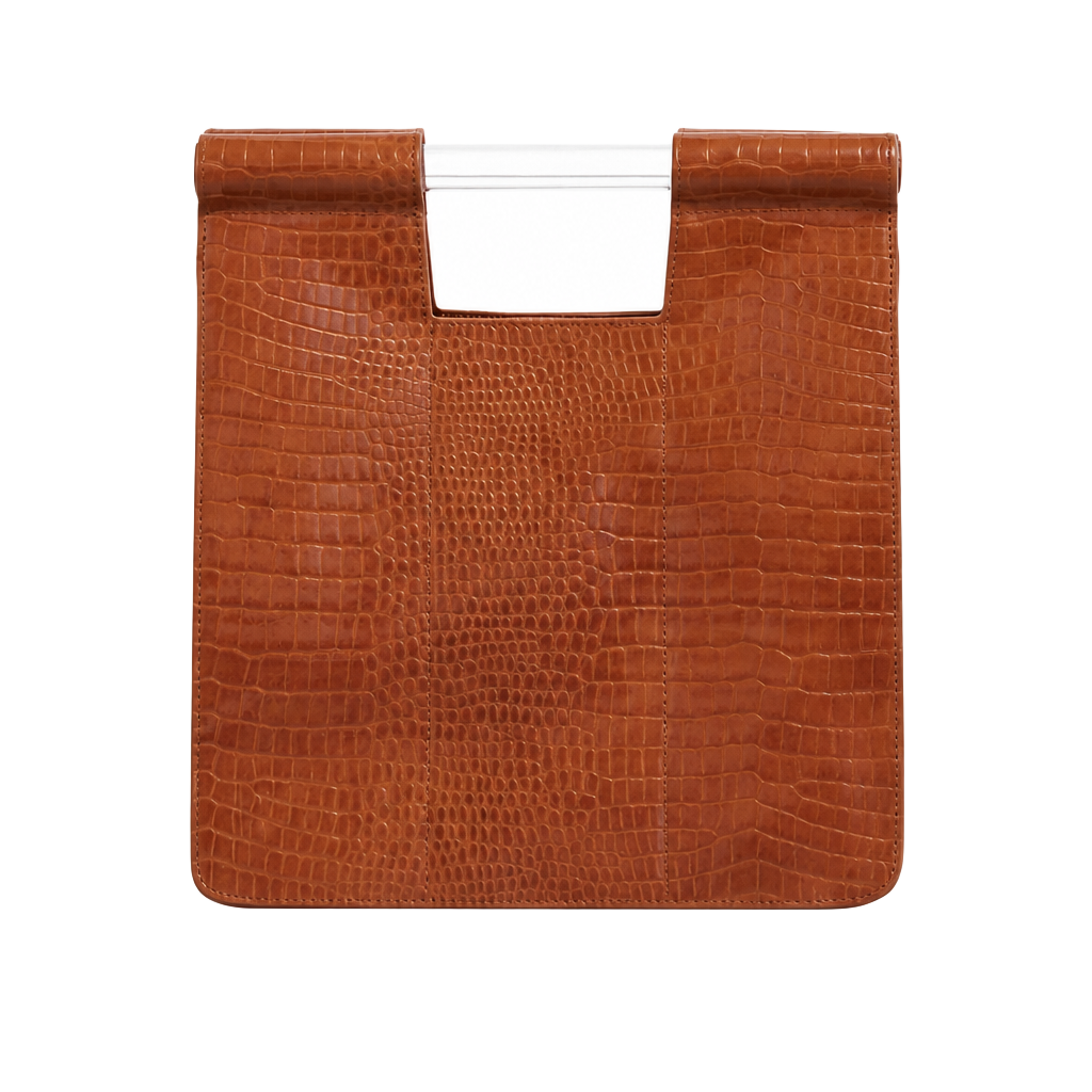 NWT Béis The Crossbody in Cognac Croc Faux Leather 1