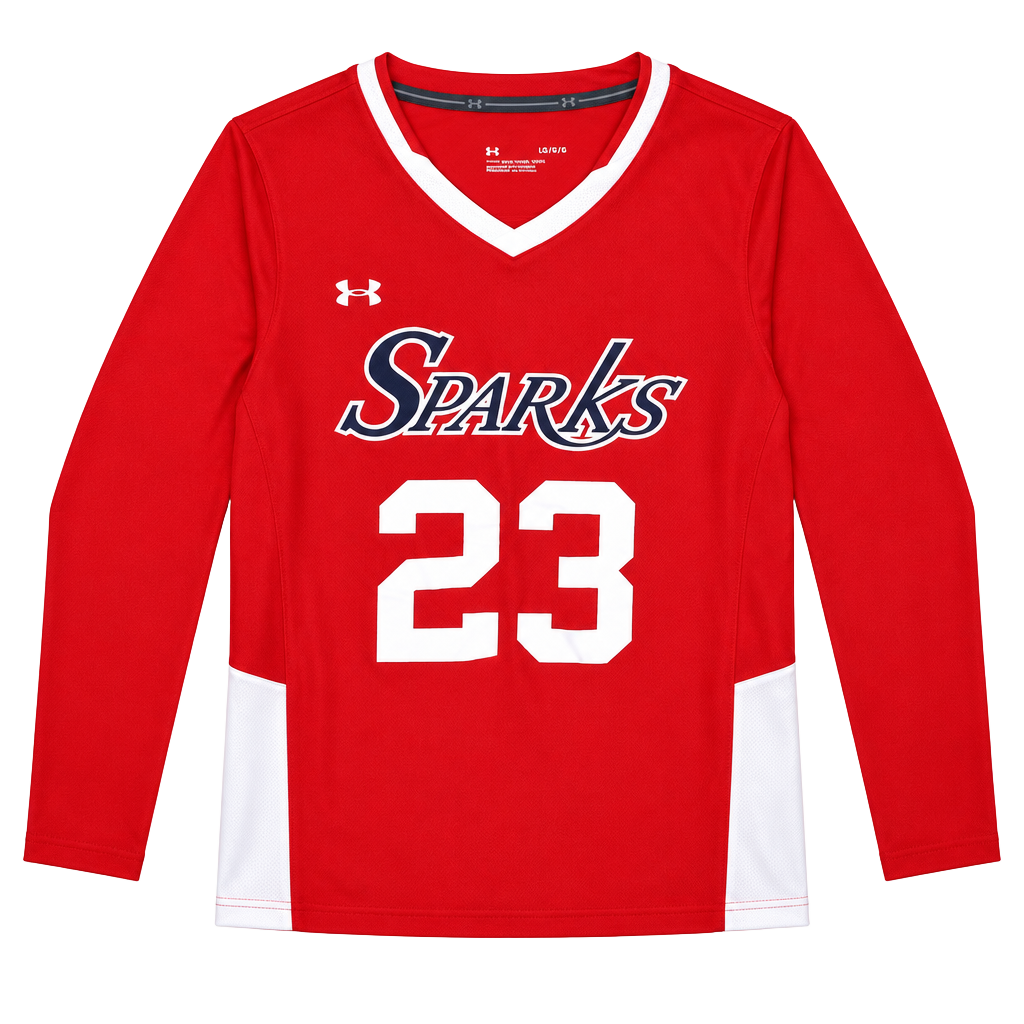 Under Armour Powerhouse 2.0 Long Sleeve Jersey Size L Red Sparks 23 1