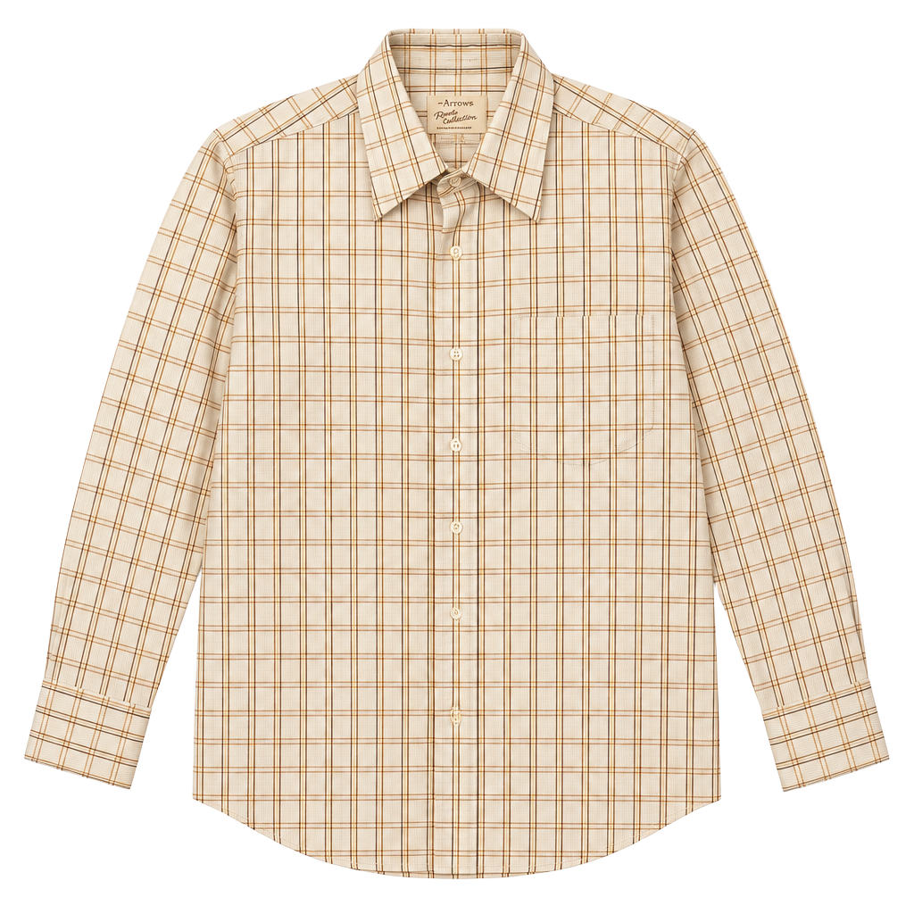 Arrow Kent Collection Vintage Plaid Long Sleeve Shirt 1