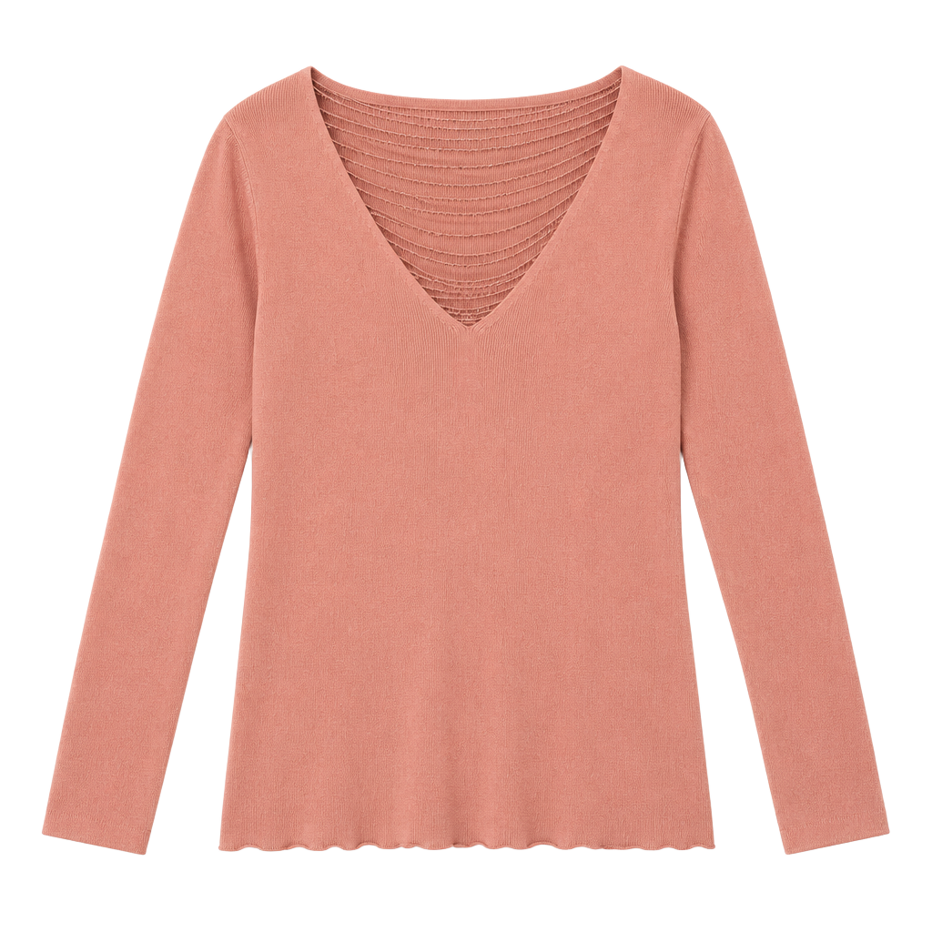 Meritage Knit Sweater Size S Pink Beaded Long Sleeve V-Neck 1