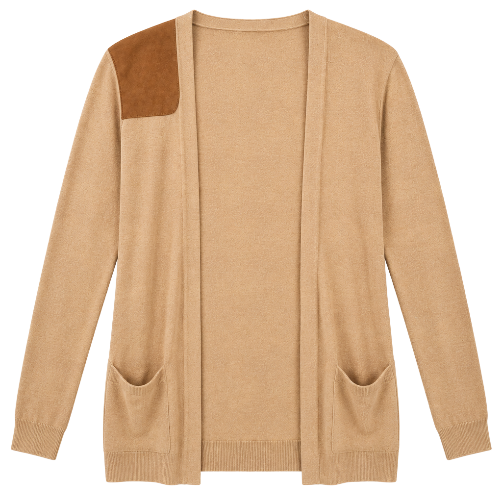 Lauren Ralph Lauren Cardigan Size P/M Tan Cotton Patch 1
