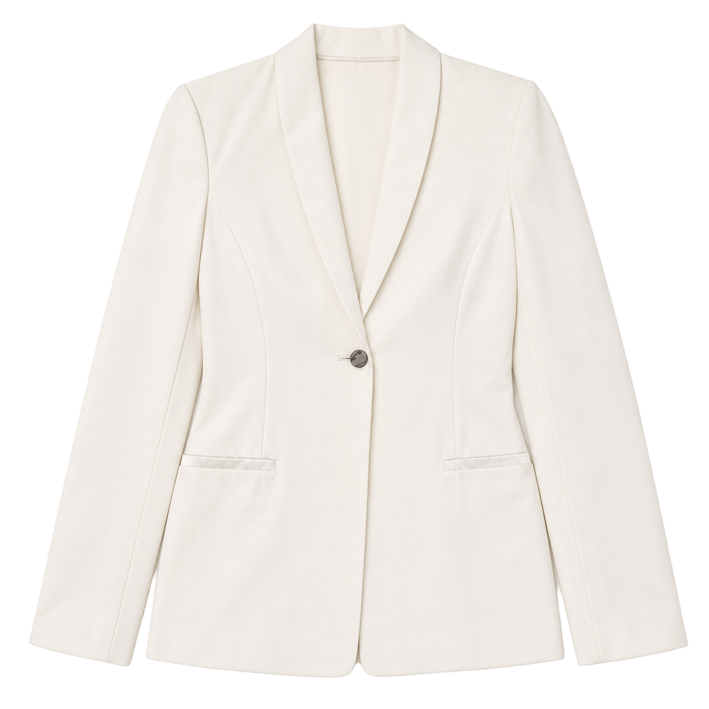 The Row Off-White Single-Breasted Shawl Collar Blazer 1
