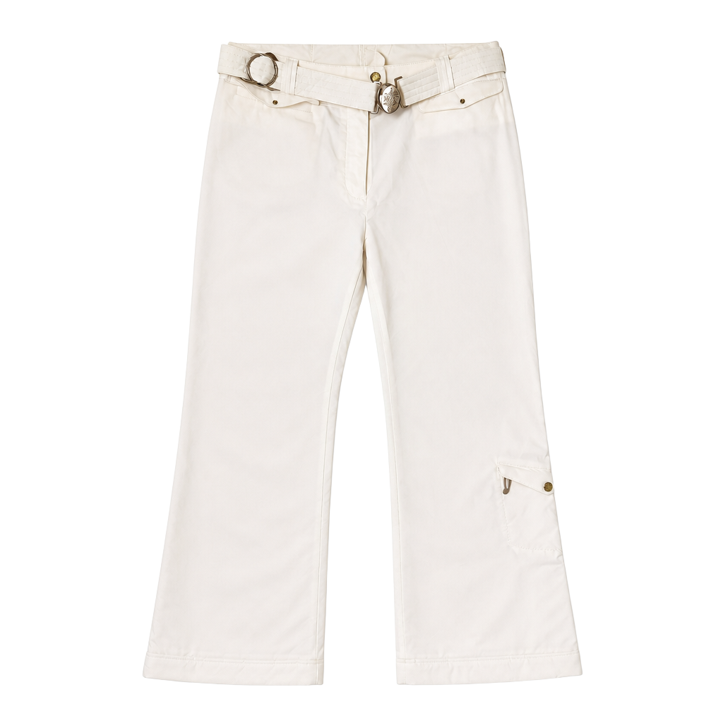 Metropolis Desire White Insulated Snow Ski Pants with Belt Ladies Size 8 1