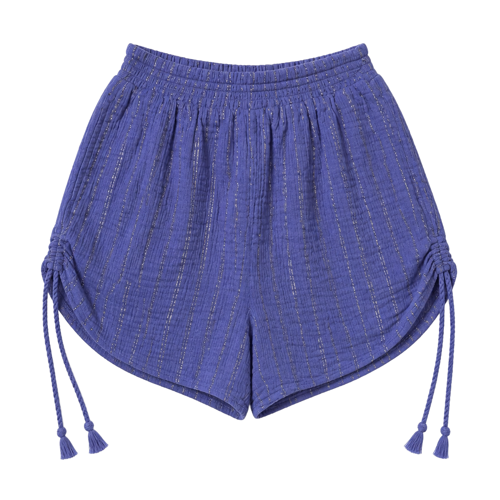 Aerie Metallic Stripe Gauze Drawstring Pajama Shorts Ladies Size Small 1