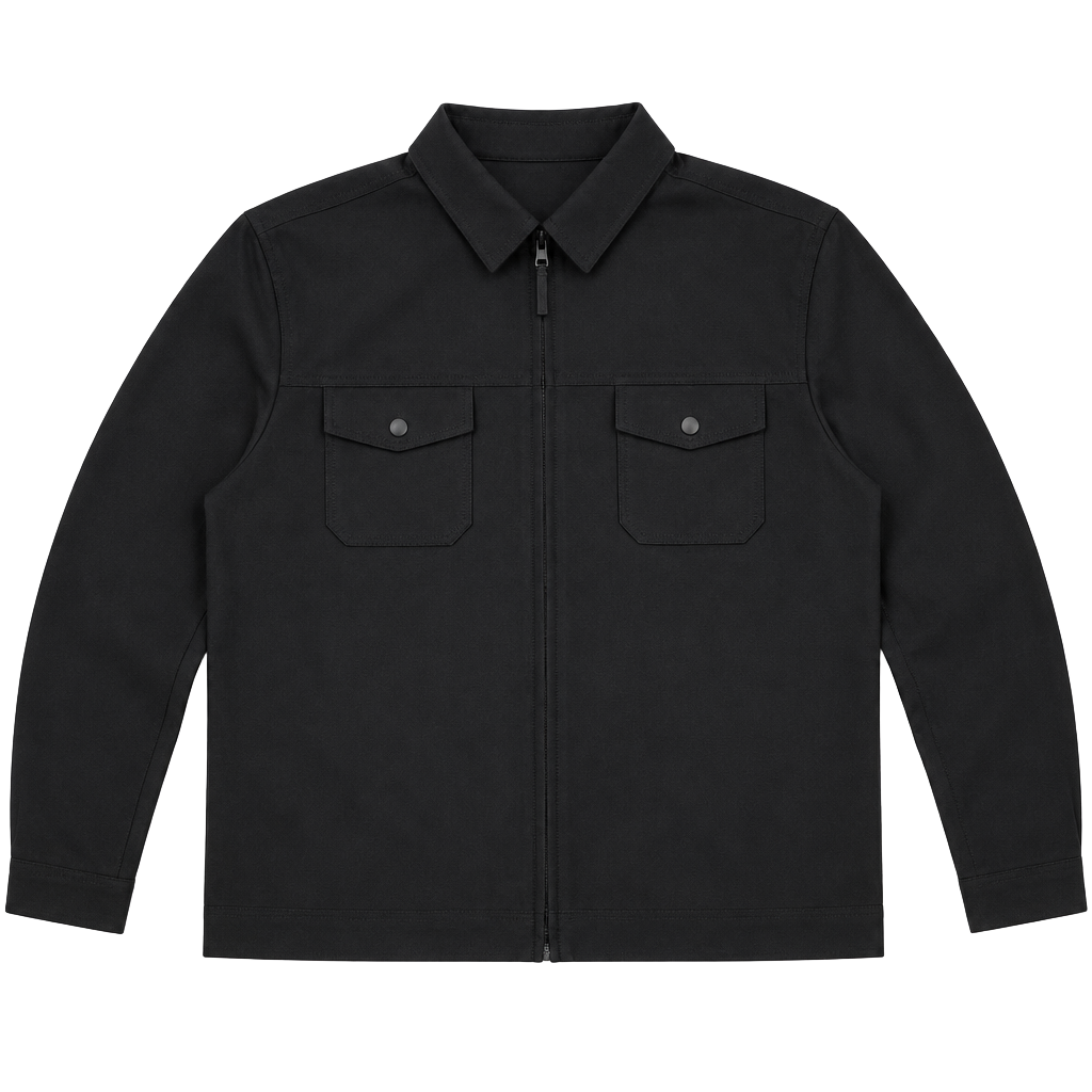 Bruno Milano Black Utility Jacket Size L Full Zip Fleece Lined 1