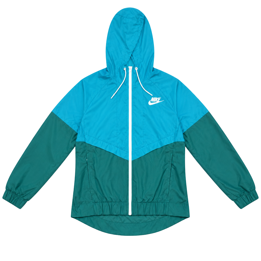 Nike Windbreaker Size M Blue Green Hooded Jacket 1