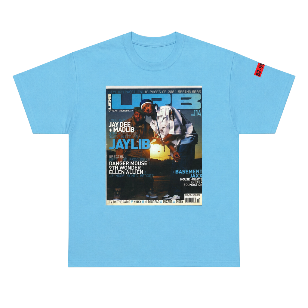 URB Magazine No. 114 Jaylib Jay Dee Madlib Rap Magazine Cover Blue T-Shirt 1