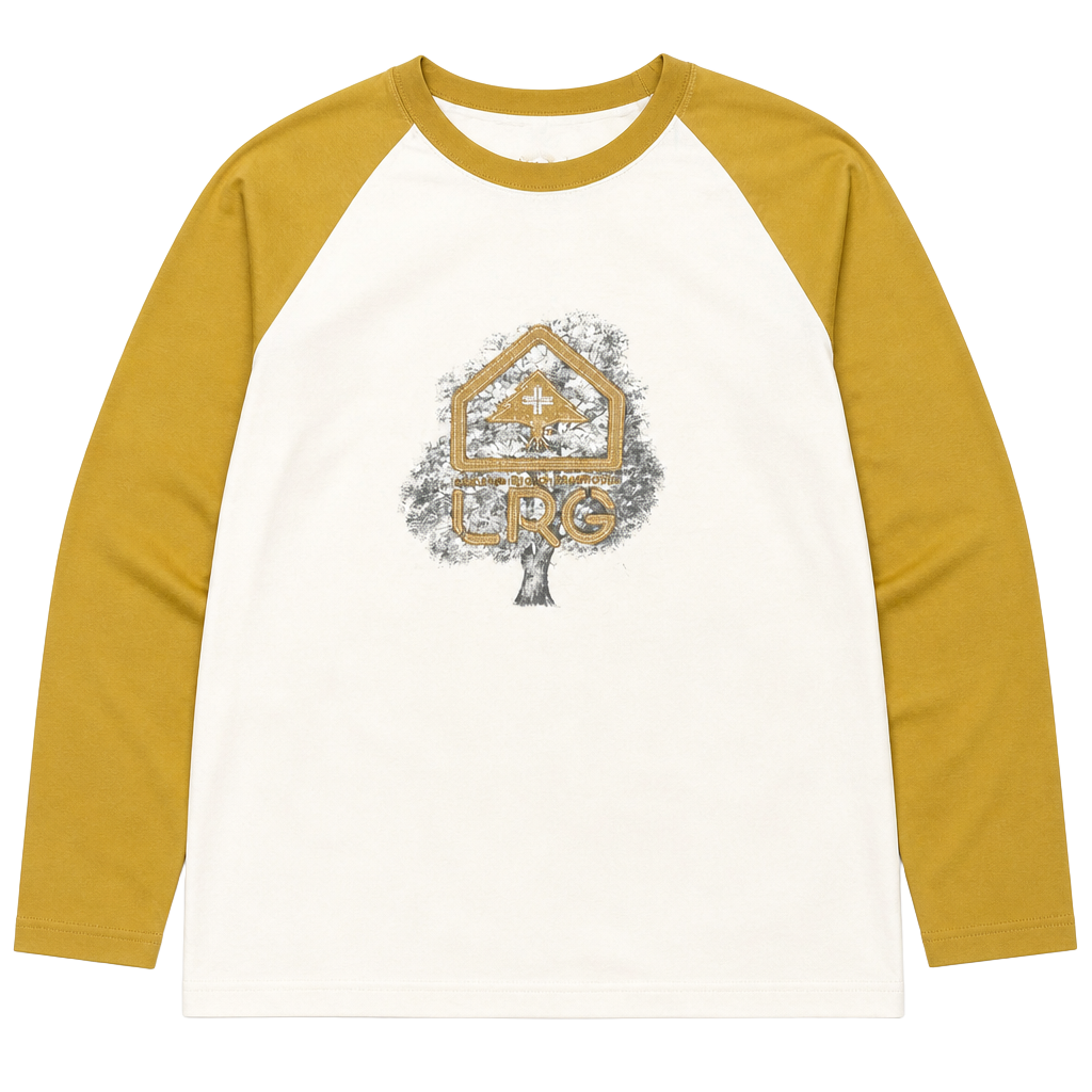 Vintage LRG Roots Tree Graphic Raglan Long Sleeve Shirt 1