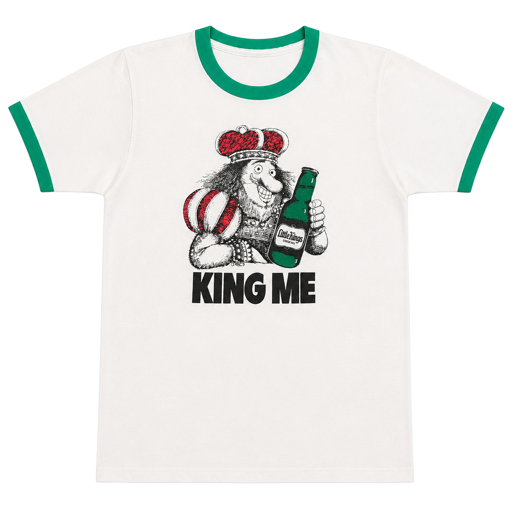 80s Little Kings Cream Ale “King Me” Beer Promo T-shirt Small UK 1